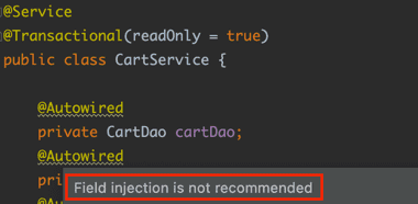 fieldInjectionNotRecommended